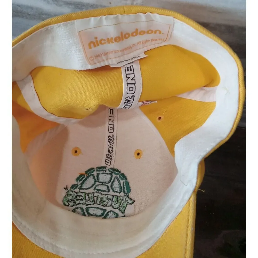 VTG Ninja Turtles Hat Ball Cap Fitted sm/med Yellow Green TMNT